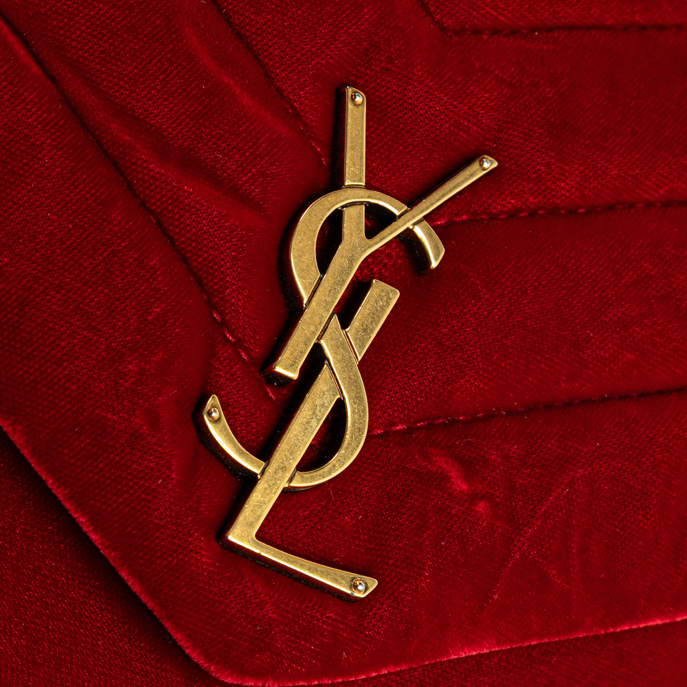 Pre-Loved Saint Laurent Small Velvet Monogram Matelasse LouLou Shoulder Bag - Picture 9 of 12